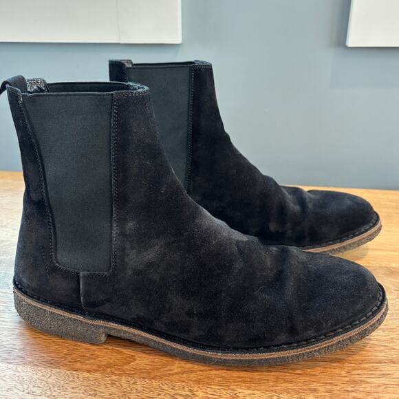 Saint Laurent Chelsea Boots Mens U.S 10 EUR 43 Black Nevada Suede Made in Italy - Picture 1 of 12